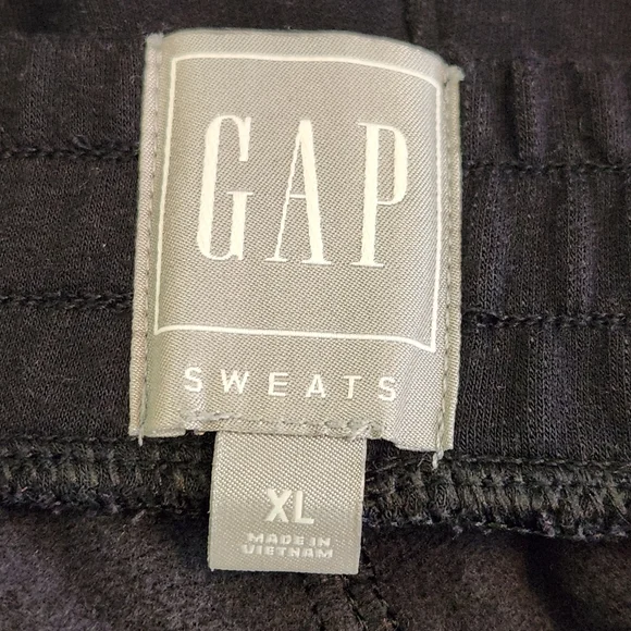 Gap Sweats Black Tapered Leg Split Hem Sweat Pants w/Pockets Size XL - Picture 11 of 12